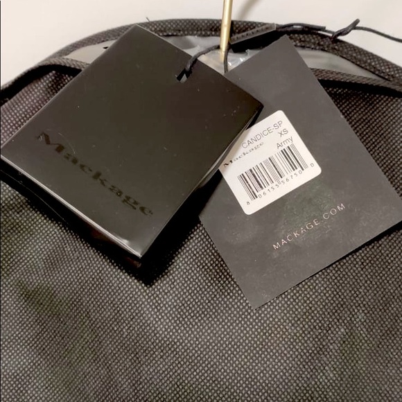 MACKAGE CANDICE-SP ARMY LONG WINTER DOWN COAT WITH FUR HOOD Size XS - Picture 8 of 9